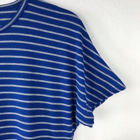 LuLaRoe Maria Blue Gray Striped Maxi Dress XS NWT - Picture 2 of 6